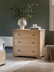 Gallery Home Natural Clayton Solid Oak 3 Drawer Chest - Image 1 of 9