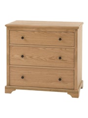 Gallery Home Natural Clayton Solid Oak 3 Drawer Chest - Image 6 of 9