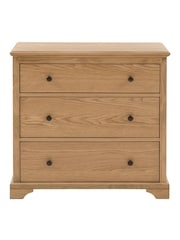Gallery Home Natural Clayton Solid Oak 3 Drawer Chest - Image 7 of 9