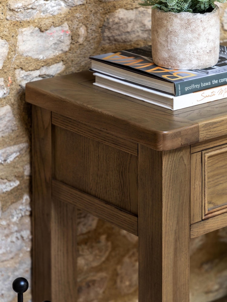 Gallery Home Natural Milton Solid Oak 2 Drawer Console Table - Image 2 of 9 Gallery Home Natural Milton Solid Oak 2 Drawer Console Table - Image 2 of 9