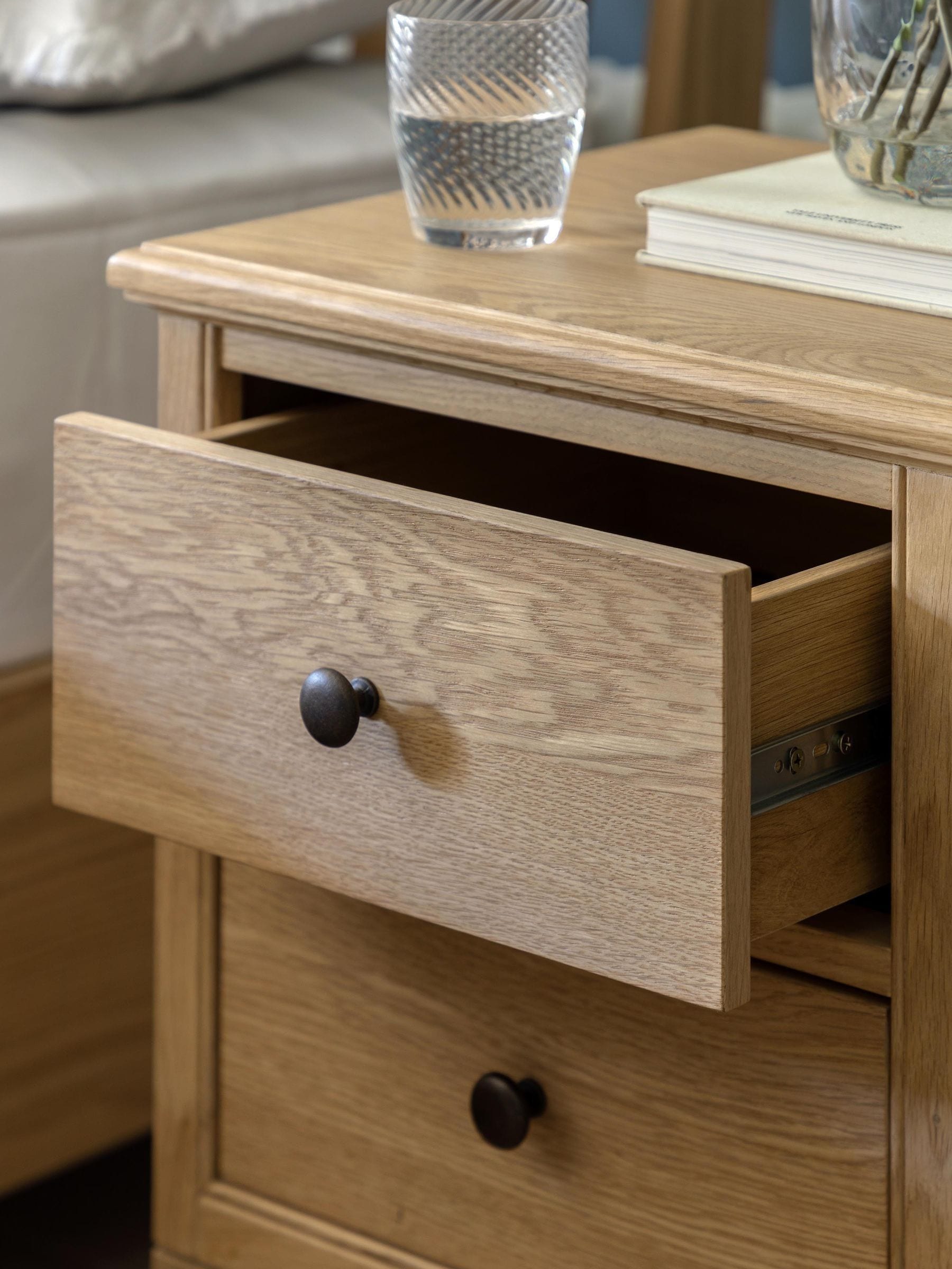 Buy Gallery Home Natural Clayton Solid Oak 2 Drawer Bedside Table