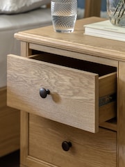 Gallery Home Natural Clayton Solid Oak 2 Drawer Bedside Table - Image 2 of 9