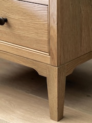 Gallery Home Natural Clayton Solid Oak 2 Drawer Bedside Table - Image 3 of 9