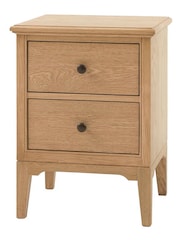 Gallery Home Natural Clayton Solid Oak 2 Drawer Bedside Table - Image 8 of 9