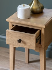 Gallery Home Natural Clayton Solid Oak 1 Drawer Bedside Table - Image 3 of 9
