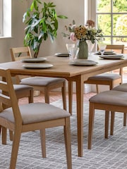 Gallery Home Natural Clayton Oak Veneer Extending Dining Table - Image 3 of 9