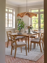 Gallery Home Natural Clayton Oak Veneer Extending Dining Table - Image 4 of 9