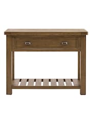 Gallery Home Natural Milton Solid Oak 1 Drawer Console Table - Image 5 of 9