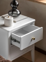 Gallery Home White Alberta Wood 2 Drawer Bedside Table - Image 3 of 8