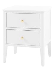 Gallery Home White Alberta Wood 2 Drawer Bedside Table - Image 5 of 8