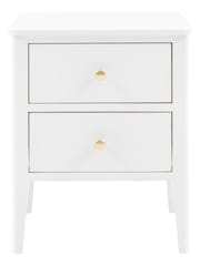 Gallery Home White Alberta Wood 2 Drawer Bedside Table - Image 6 of 8