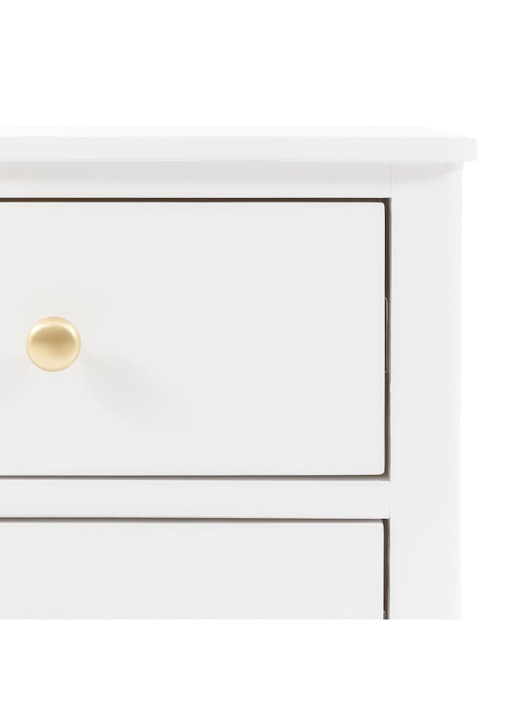 Gallery Home White Alberta Wood 2 Drawer Bedside Table - Image 8 of 8 Gallery Home White Alberta Wood 2 Drawer Bedside Table - Image 8 of 8
