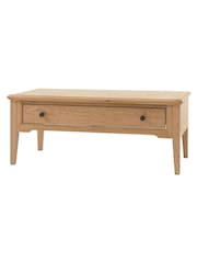 Gallery Home Natural Clayton Solid Oak 1 Drawer Coffee Table - Image 6 of 9