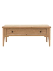 Gallery Home Natural Clayton Solid Oak 1 Drawer Coffee Table - Image 7 of 9