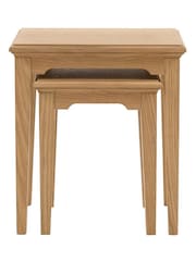 Gallery Home Set of 2 Natural Clayton Oak Veneer Nest Tables - Image 7 of 9