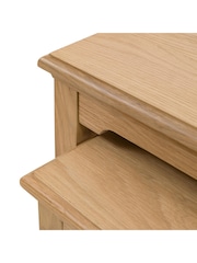 Gallery Home Set of 2 Natural Clayton Oak Veneer Nest Tables - Image 9 of 9