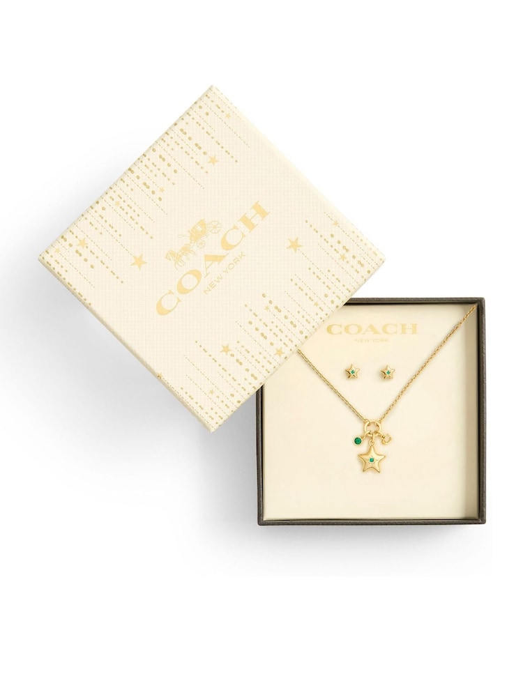 COACH Gold Tone Signature Star Charm Jewelry Set - Image 6 of 6