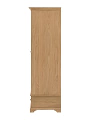 Gallery Home Natural Clayton Solid Oak 2 Door 1 Drawer Wardrobe - Image 7 of 10