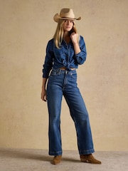 Joules Western Straw Fedora Hat - Image 2 of 8