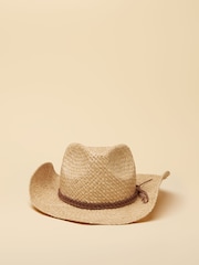 Joules Western Straw Fedora Hat - Image 5 of 8
