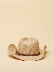Joules Western Straw Fedora Hat - Image 6 of 8