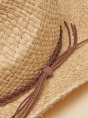 Joules Western Straw Fedora Hat - Image 7 of 8