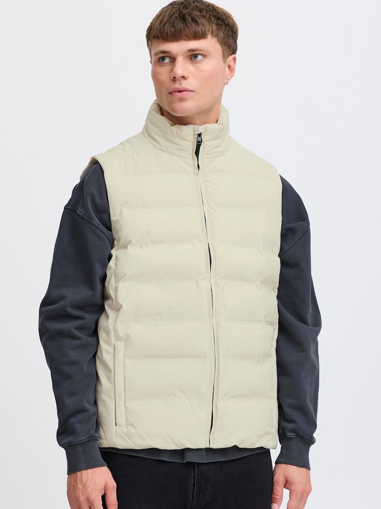 !Solid Cream MILAS High Neck Vest Cream Jacket - Image 1 of 5 !Solid Cream MILAS High Neck Vest Cream Jacket - Image 1 of 5