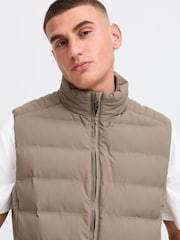 !Solid Green MILAS High Neck Vest Jacket - Image 4 of 5