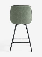 Arona Faux Leather Khaki Green Hamilton Swivel Bar Stool - Image 6 of 6