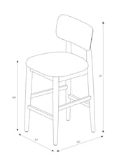 Tweedy Boucle Mink Brown Dark Wood Leg Wrenley Bar Stool - Image 3 of 8