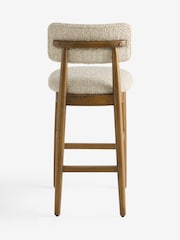 Tweedy Boucle Mink Brown Dark Wood Leg Wrenley Bar Stool - Image 7 of 8