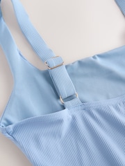 Blue/Black Rib Square Neck Swimsuit 2 Pack - Image 6 of 6