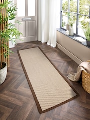 Origin Rugs Natural Sisal Boucle Mocha Border Runner - Image 1 of 3