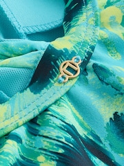 Lime/Aqua Blue Animal - Maillot de bain gainant et gainant pour le ventre - Image 4 de 4