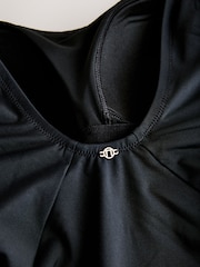 Black/Gold Hardware Twist Scoop Tummy Control Swimsuit - Image 3 of 3