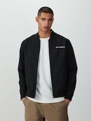 Black Embroidered Smart Bomber Jacket - Image 1 of 11
