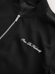 Black Embroidered Smart Bomber Jacket - Image 10 of 11