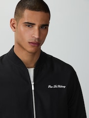 Black Embroidered Smart Bomber Jacket - Image 6 of 11