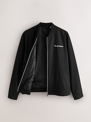 Black Embroidered Smart Bomber Jacket - Image 8 of 11
