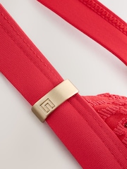 Red Broderie Shaping Tummy Control Swimsuit - Image 3 of 3