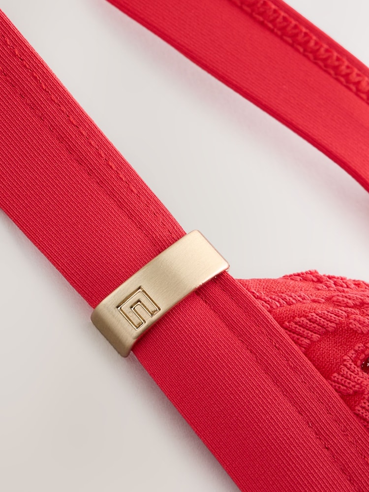 Red Broderie Shaping Tummy Control Swimsuit - Image 3 of 3