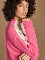 Ro&Zo Pink Colour Block Wool Jumper - Image 3 of 5