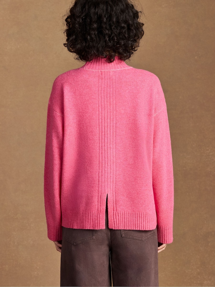 Ro&Zo Pink Colour Block Wool Jumper - Image 5 of 5