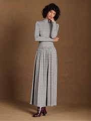 Grau - Ro&Zo Houndstooth Dropped Waist Jersey Dress - Bild 4 von 5