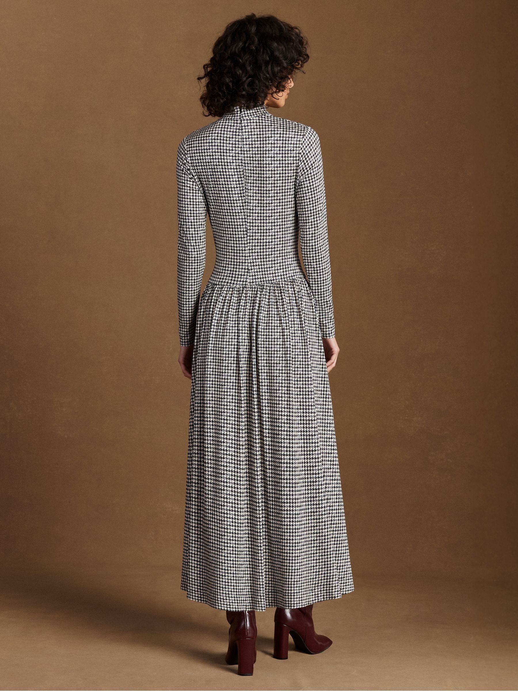 Buy Ro&Zo Grey Houndstooth Dropped Waist Jersey Dress from Next USA