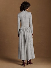 Grau - Ro&Zo Houndstooth Dropped Waist Jersey Dress - Bild 5 von 5