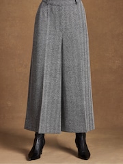 Ro&Zo Grey Petite Herringbone Culottes - Image 1 of 5