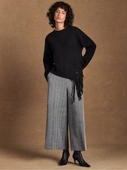 Ro&Zo Grey Petite Herringbone Culottes - Image 2 of 5
