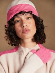 Ro&Zo Pink Colour Block Mittens With Cashmere - Image 2 of 3