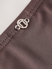 Chocolate Brown Tie Side Beaded Embellished Tie Side Bikini Bottoms - Image 6 of 7